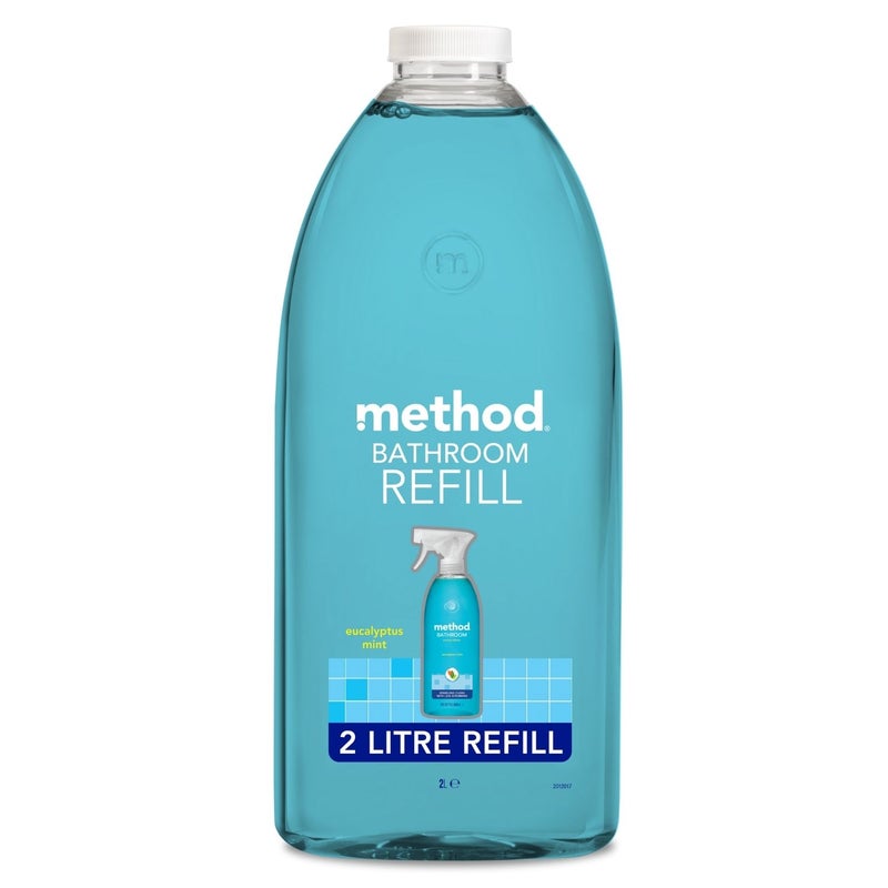 Method Antibacterial Bathroom Cleaner Refill, Kills 99.9% of Germs & Disinfects Surfaces, Eucalyptus Mint Scent - 2 Litre - Image 1